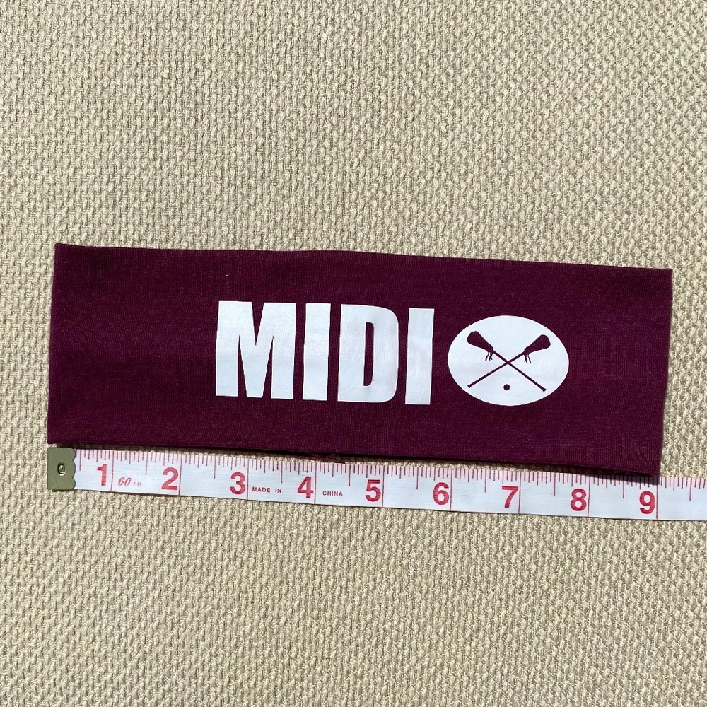 headband Lacrosse stretch cotton burgundy white